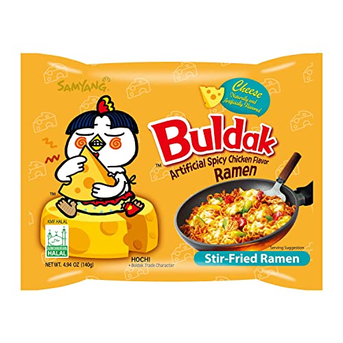 Samyang Buldak Jjajang Korean Spicy Hot Chicken Stir-Fried Noodles 4.94oz (Pack of 5)