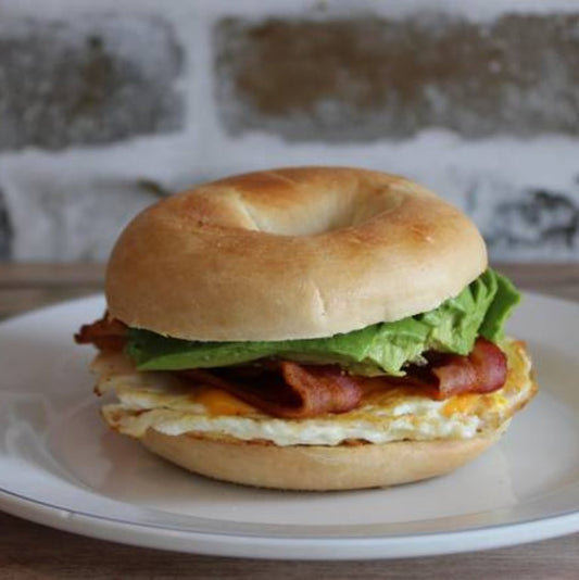 Avocado Ham Bagel Sandwich