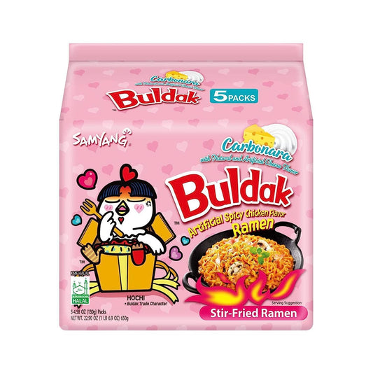 [SAMYANG] Buldak Ramen Carvonara Multi (삼양 까르보 불닭 볶음면 멀티) - 130gX5