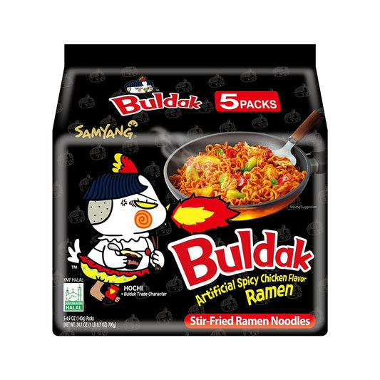SAMYANG Buldak Chicken Flavor Ramen Noodles Multi Original, 삼양 불닭볶음면 멀티 오리지날 (153g) (Pack of 5)